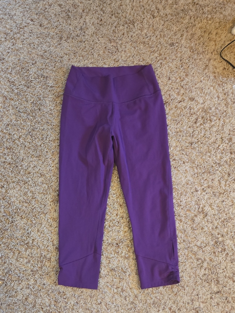 Purple Girls' Cropped Active Leggings